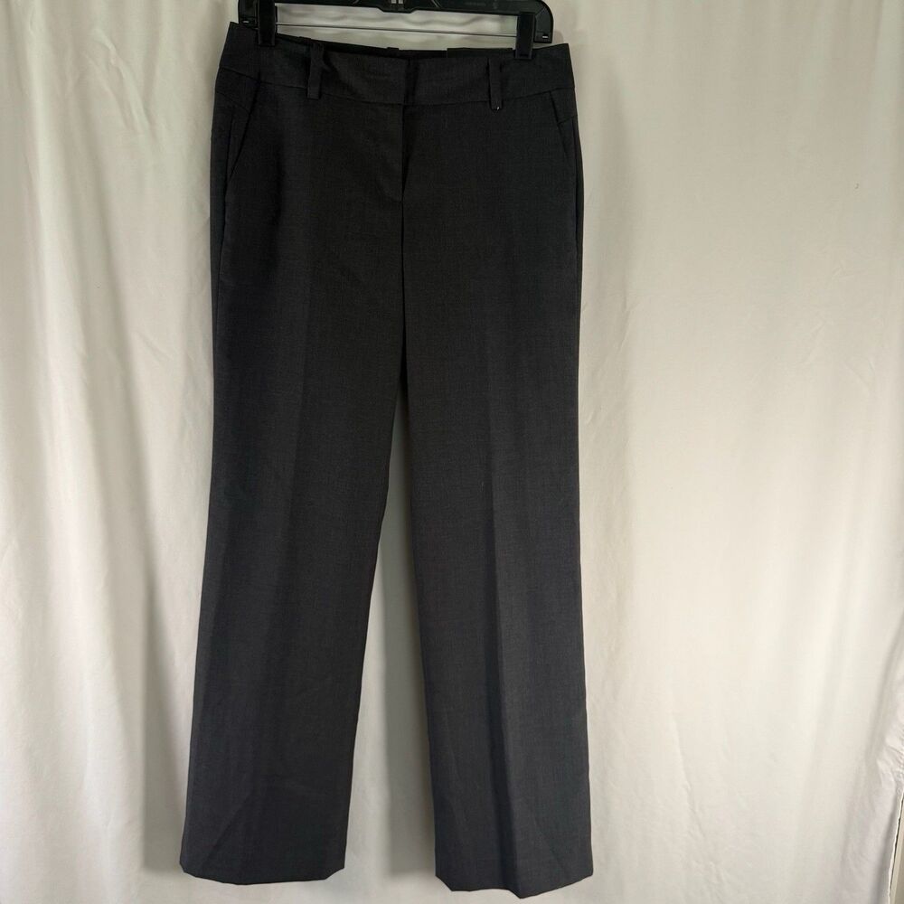 New Ann Taylor Signature Trouser Women's 4 GRey Wool Blend Straight Through Hip